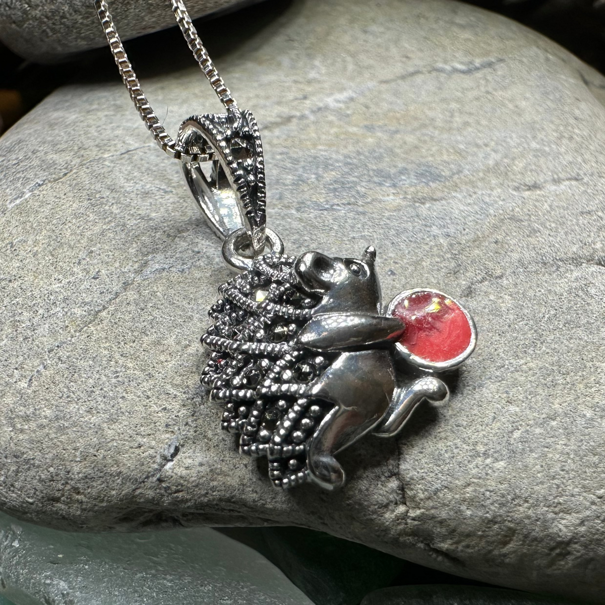 Frolicking Hedgehog Necklace | Pendant | Wiccan Center