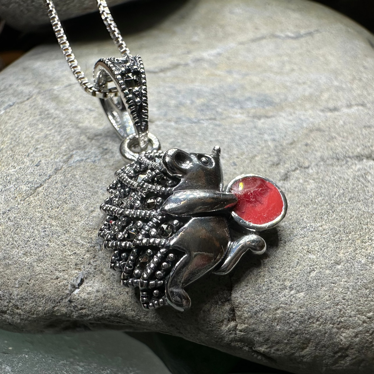 Frolicking Hedgehog Necklace | Pendant | Wiccan Center