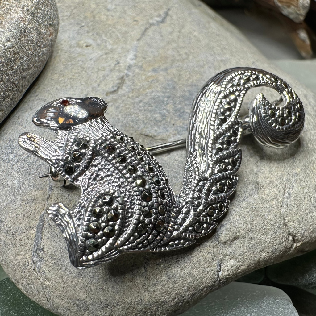 Sparkling Marcasite Squirrel Brooch | Brooch | Wiccan Center