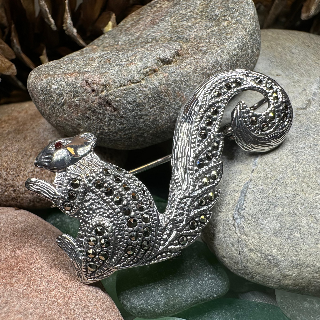 Sparkling Marcasite Squirrel Brooch | Brooch | Wiccan Center