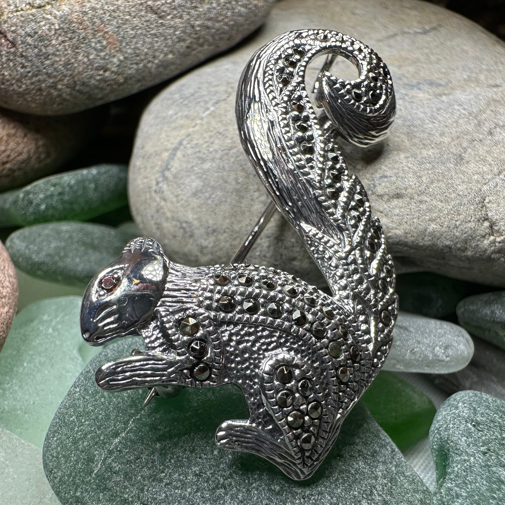 Sparkling Marcasite Squirrel Brooch | Brooch | Wiccan Center