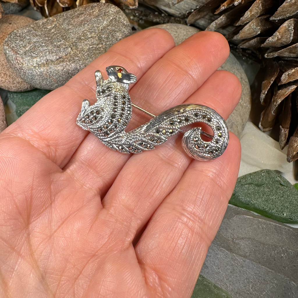 Sparkling Marcasite Squirrel Brooch | Brooch | Wiccan Center