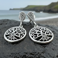 Marcasite Celtic Tree of Life Earrings in Sterling Silver | Dangle Earrings | Wiccan Center