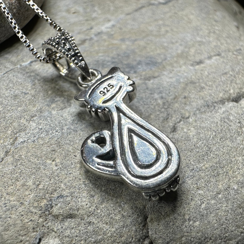 Sophisticated Marcasite Cat Necklace | Pendant | Wiccan Center