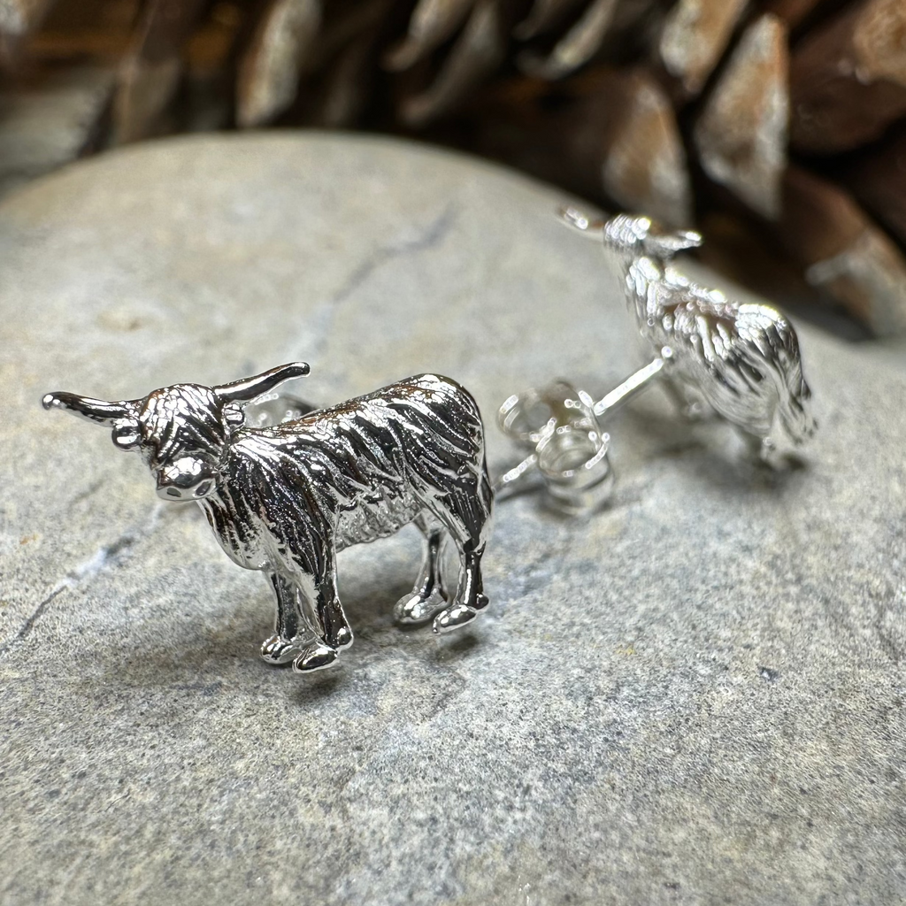 Balmoral Scottish Highland Cow Earrings | Post Earrings | Wiccan Center