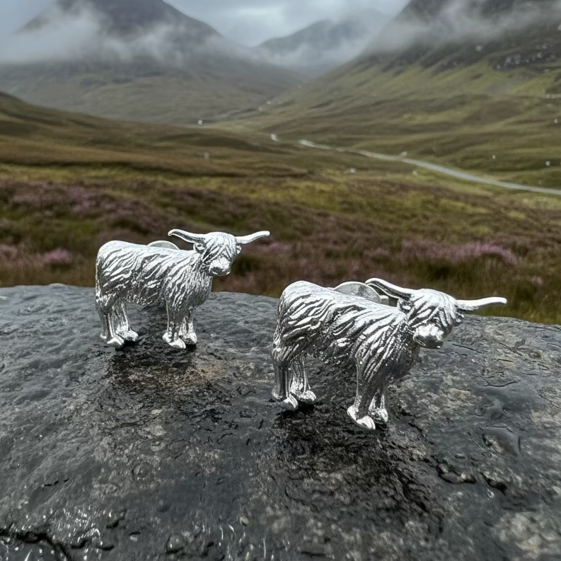 Balmoral Scottish Highland Cow Earrings | Post Earrings | Wiccan Center