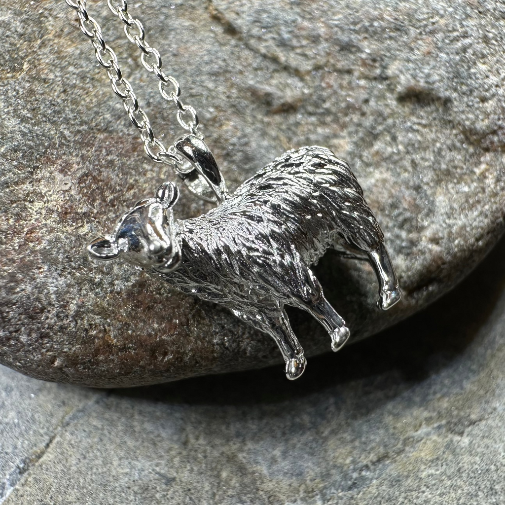 Realistic Sheep Necklace in Sterling Silver | Pendant | Wiccan Center