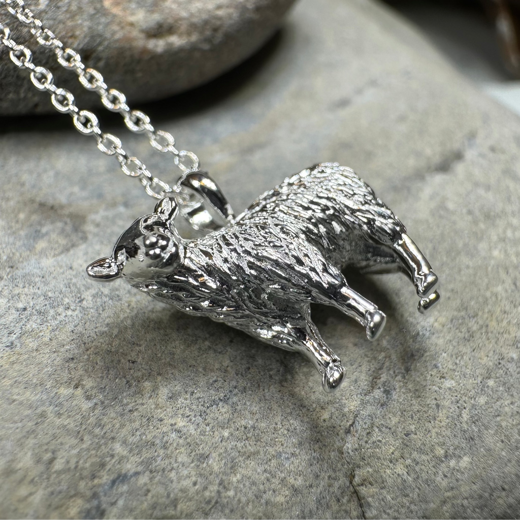 Realistic Sheep Necklace in Sterling Silver | Pendant | Wiccan Center