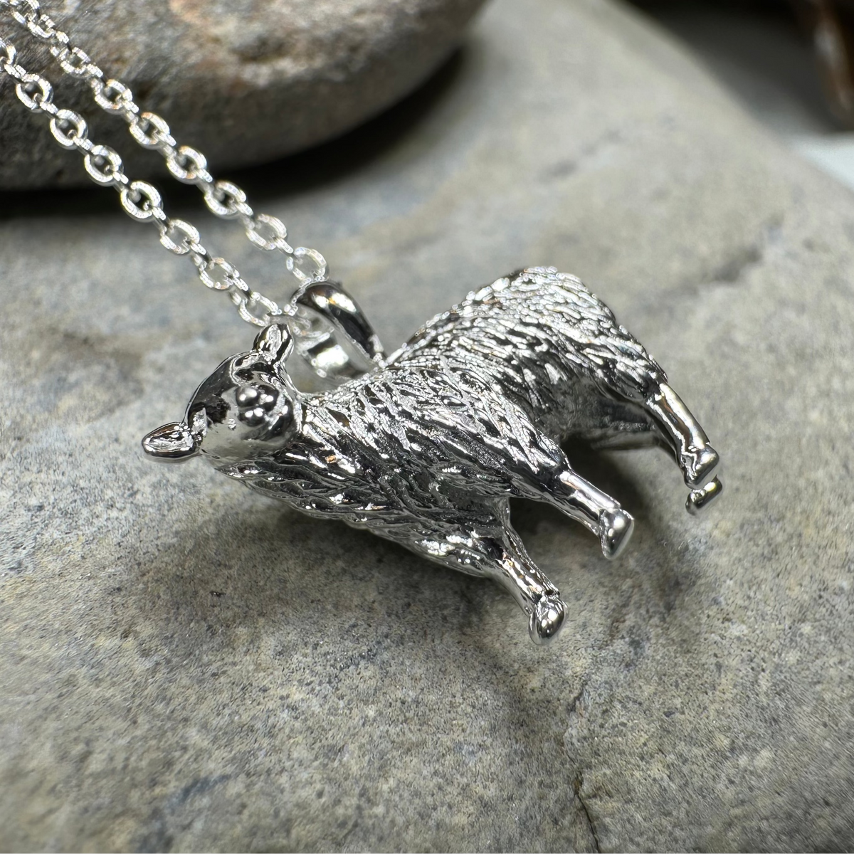 Realistic Sheep Necklace in Sterling Silver | Pendant | Wiccan Center