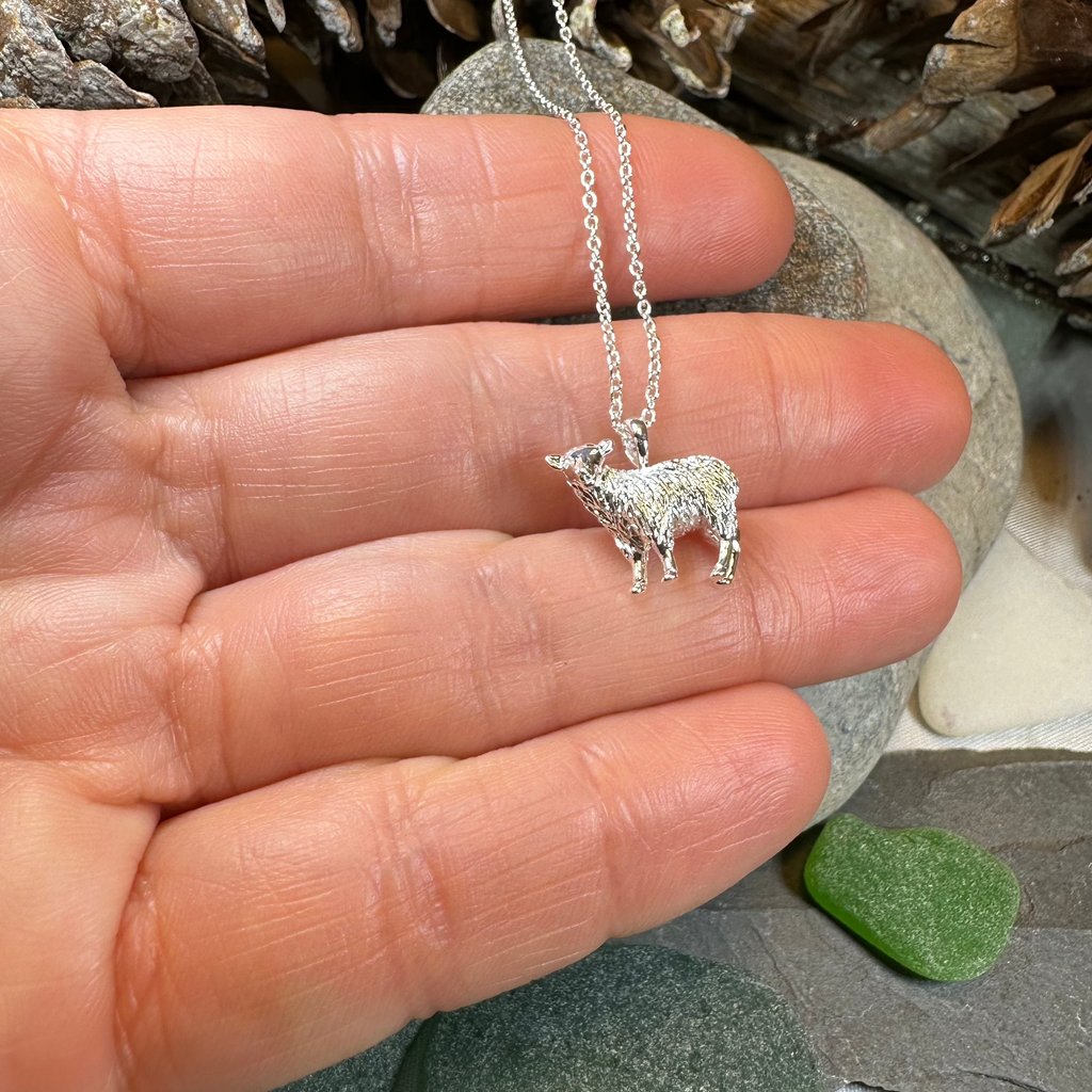 Realistic Sheep Necklace in Sterling Silver | Pendant | Wiccan Center