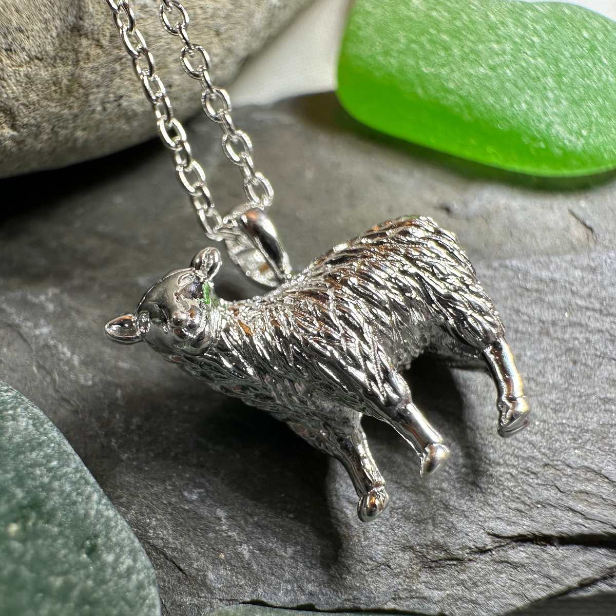 Realistic Sheep Necklace in Sterling Silver | Pendant | Wiccan Center