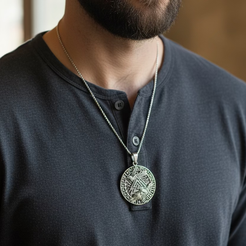 Skorr Viking Raven Necklace in Sterling Silver | Pendant | Wiccan Center