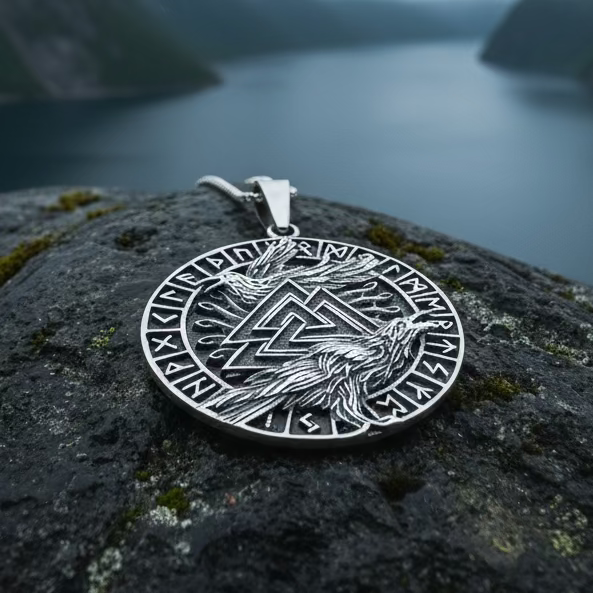 Skorr Viking Raven Necklace in Sterling Silver | Pendant | Wiccan Center