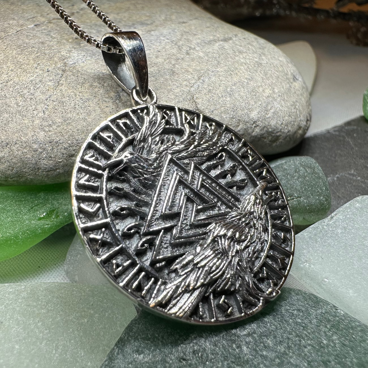 Skorr Viking Raven Necklace in Sterling Silver | Pendant | Wiccan Center