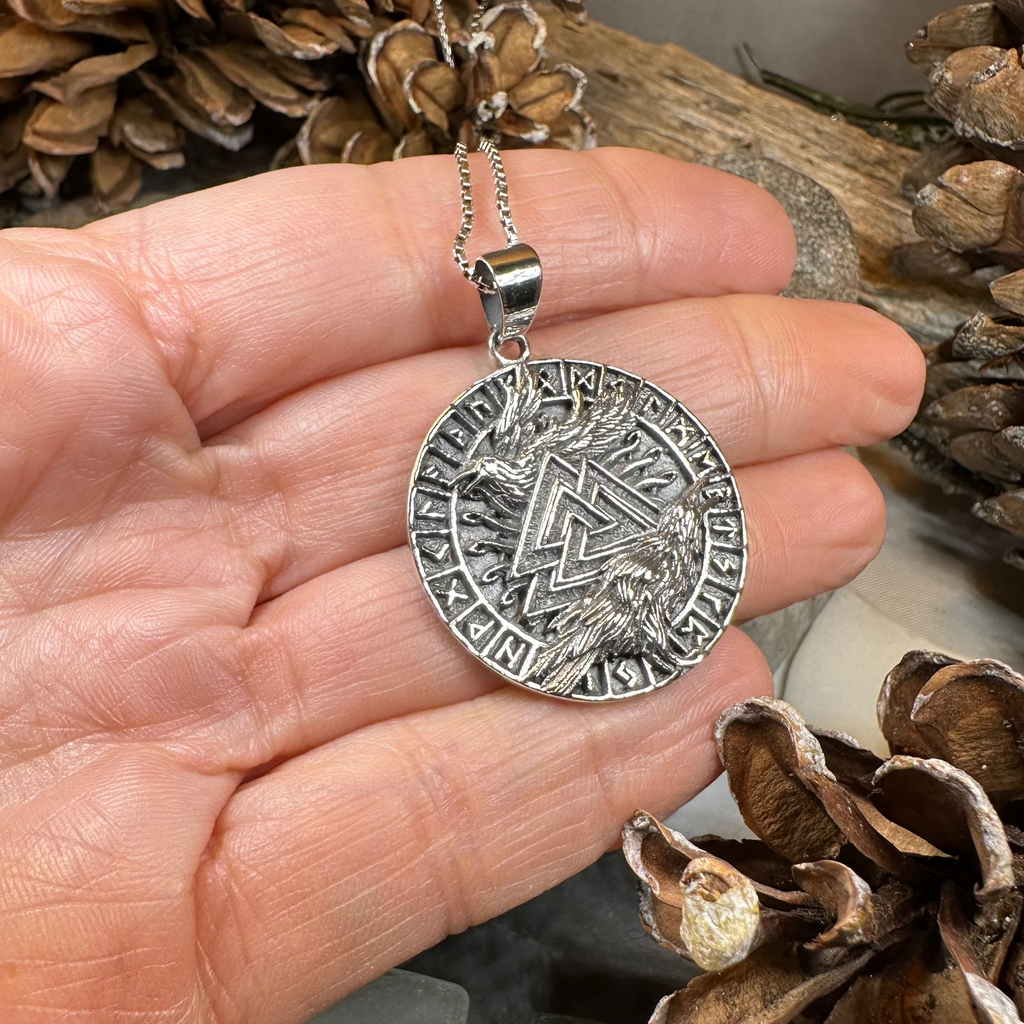 Skorr Viking Raven Necklace in Sterling Silver | Pendant | Wiccan Center