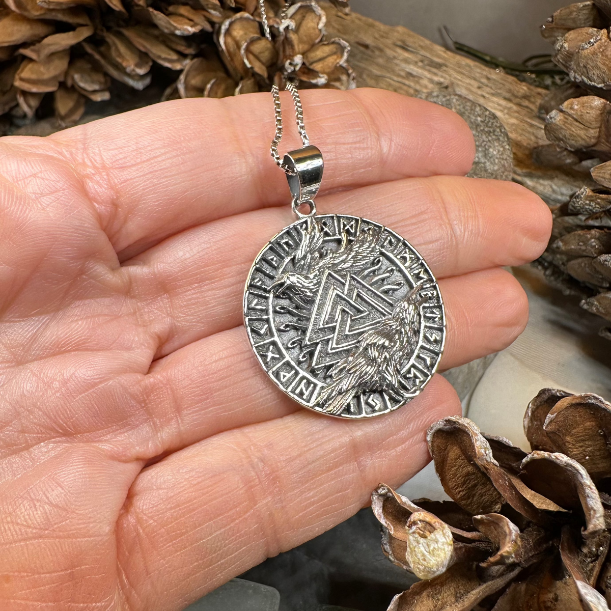 Skorr Viking Raven Necklace in Sterling Silver | Pendant | Wiccan Center