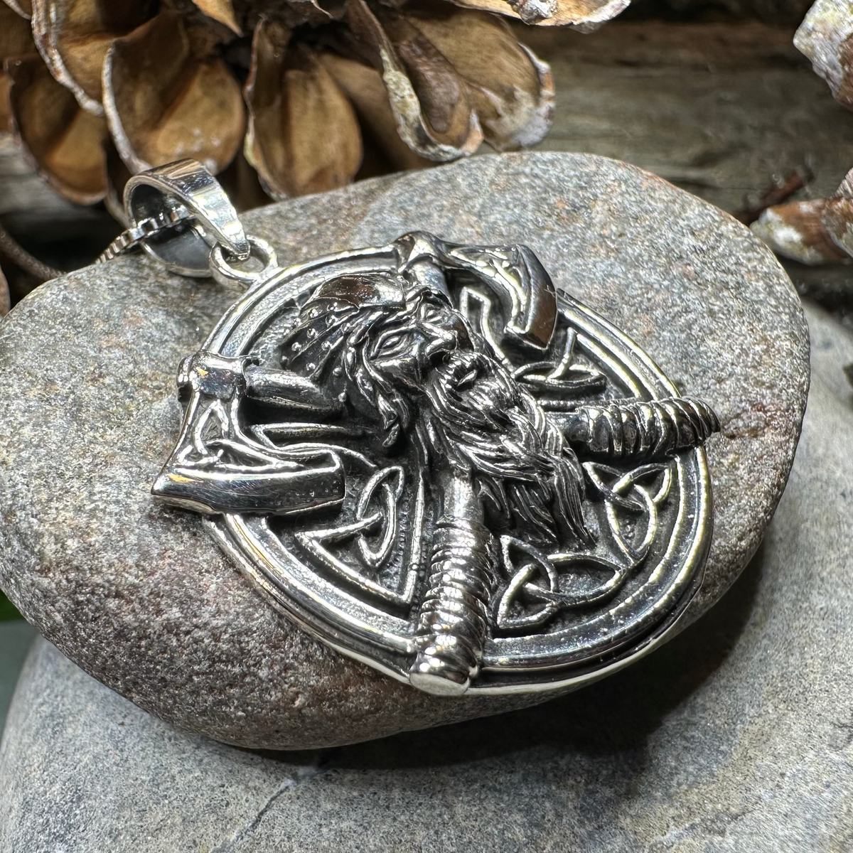 Uthred Viking Warrior Necklace in Sterling Silver | Pendant | Wiccan Center