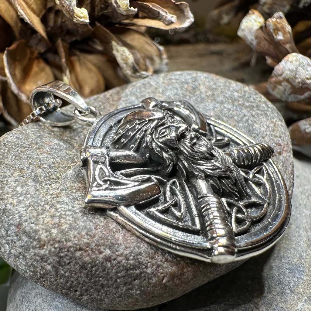 Uthred Viking Warrior Necklace in Sterling Silver | Pendant | Wiccan Center