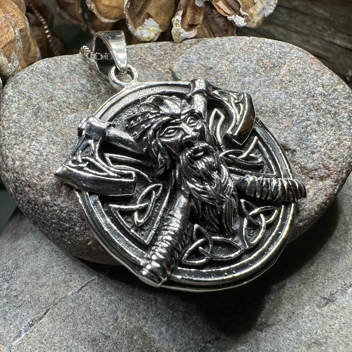 Uthred Viking Warrior Necklace in Sterling Silver | Pendant | Wiccan Center