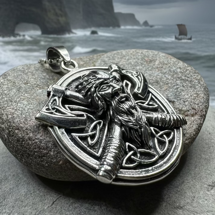Uthred Viking Warrior Necklace in Sterling Silver | Pendant | Wiccan Center