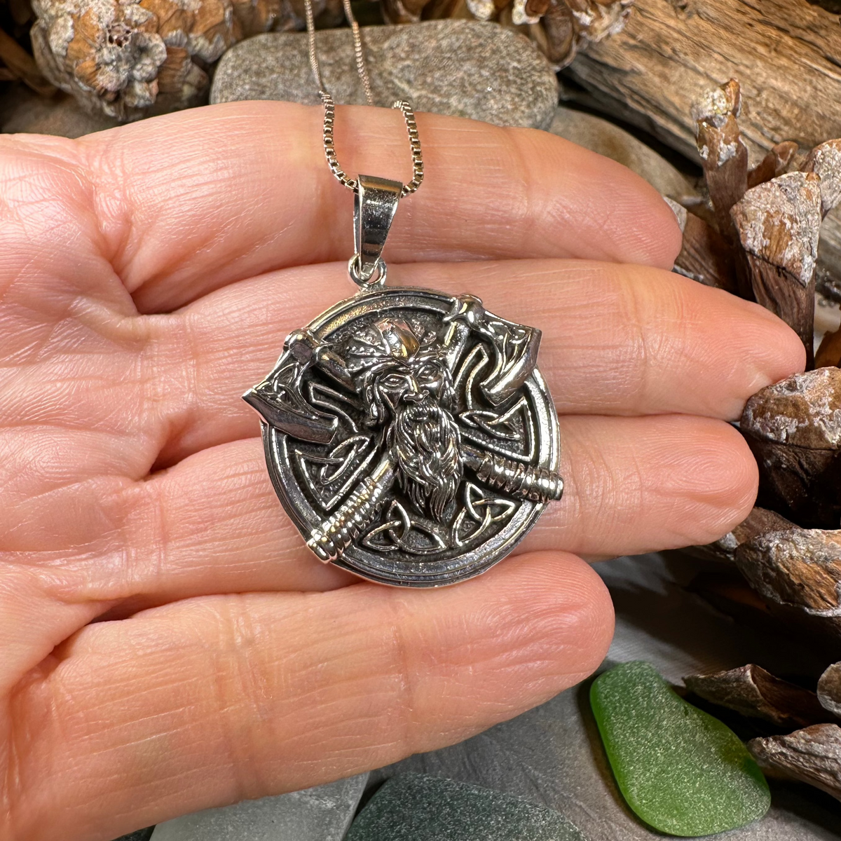 Uthred Viking Warrior Necklace in Sterling Silver | Pendant | Wiccan Center