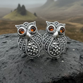Owl Lover Marcasite Earrings | Post Earrings | Wiccan Center