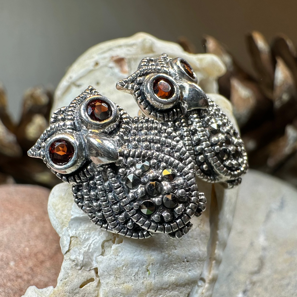 Owl Lover Marcasite Earrings | Post Earrings | Wiccan Center