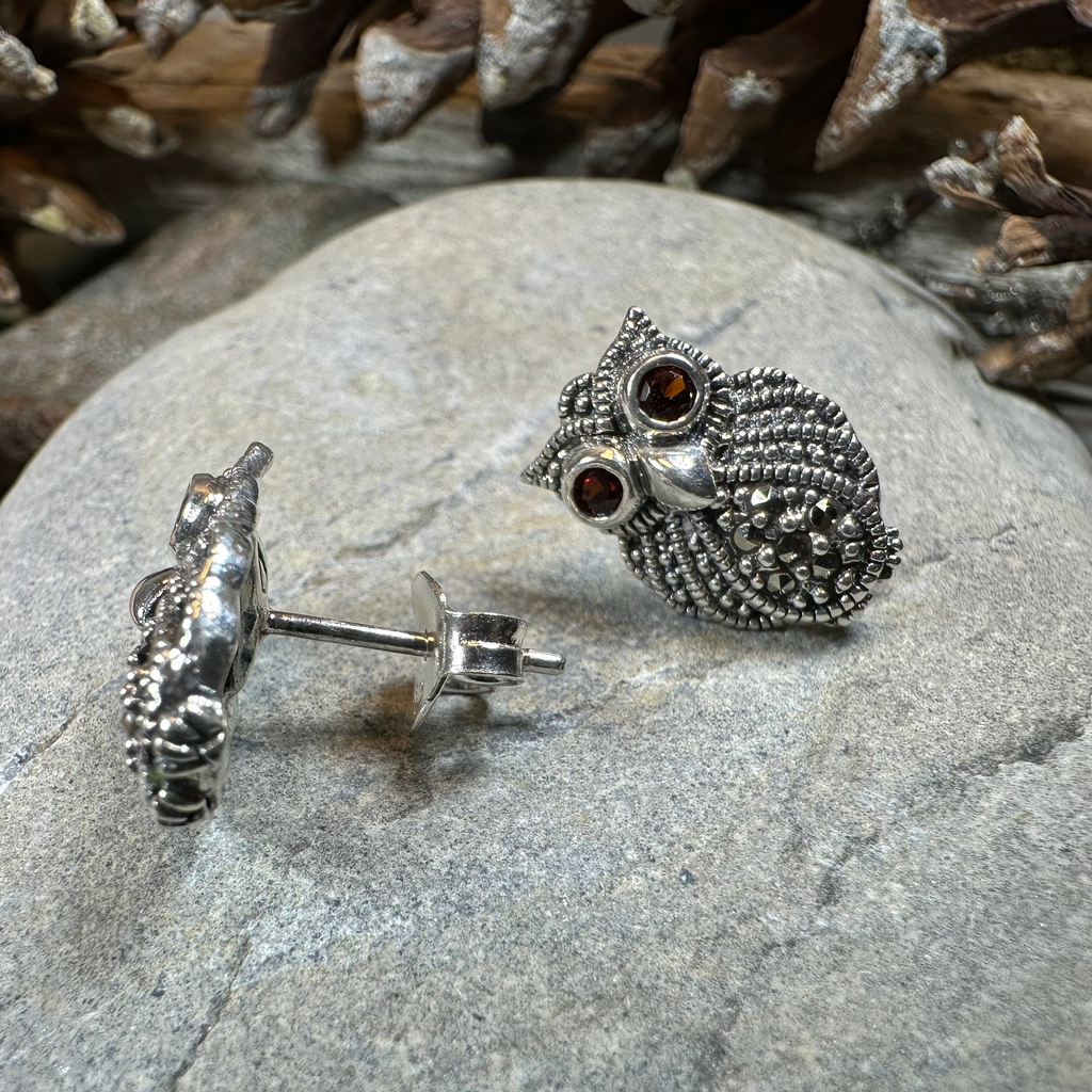 Owl Lover Marcasite Earrings | Post Earrings | Wiccan Center