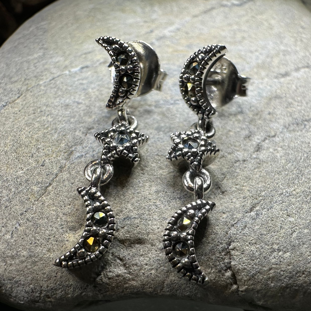 Magical Skies Moon & Stars Stud Earrings | Post Earrings | Wiccan Center