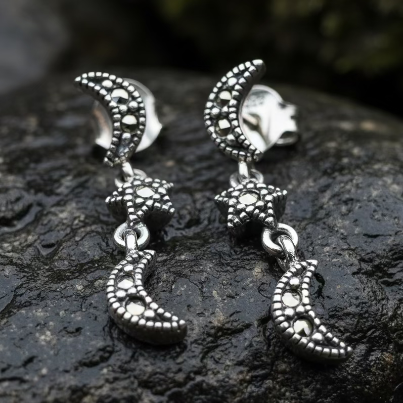 Magical Skies Moon & Stars Stud Earrings | Post Earrings | Wiccan Center