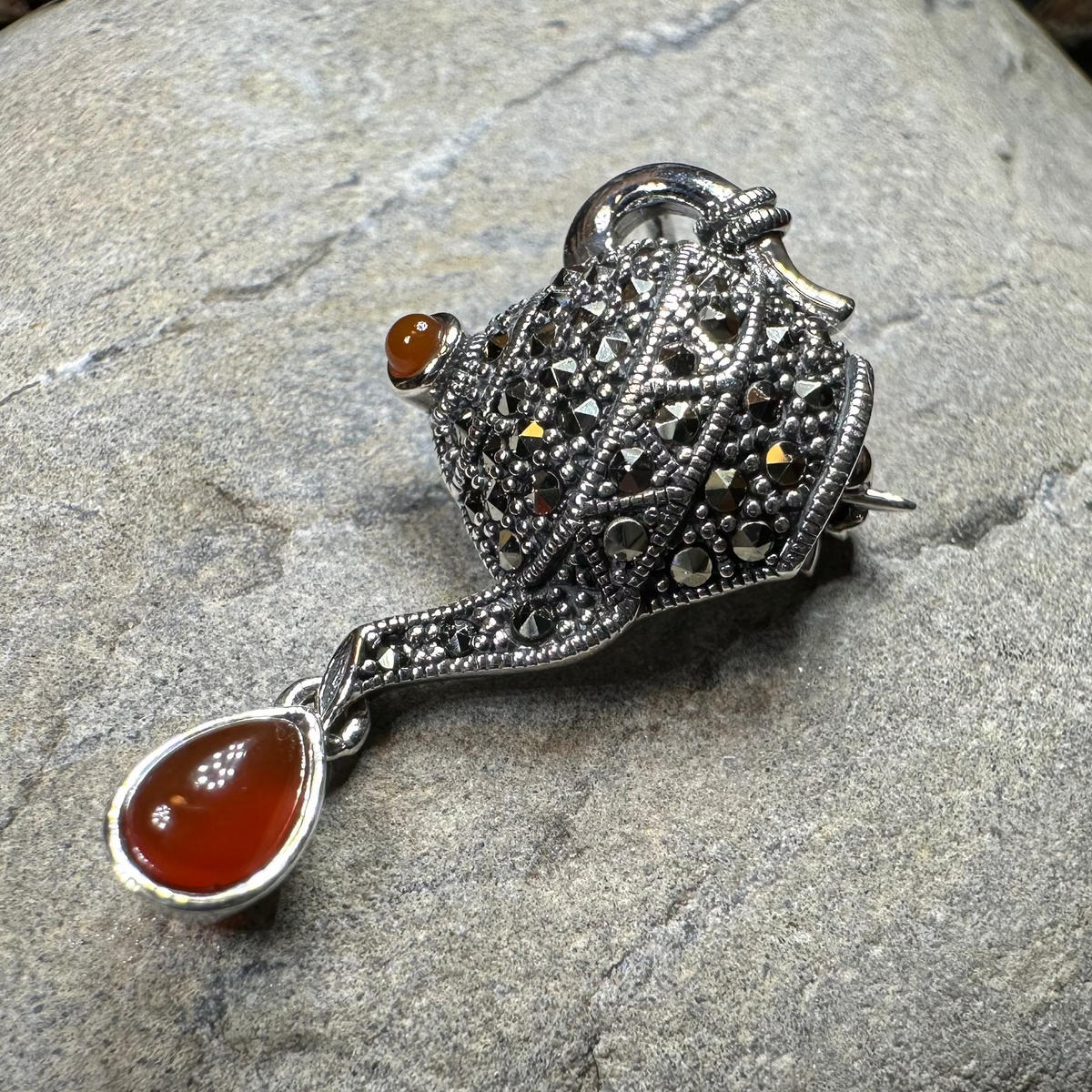 Spot of Tea Teapot Brooch in Sterling Silver | Brooch | Wiccan Center