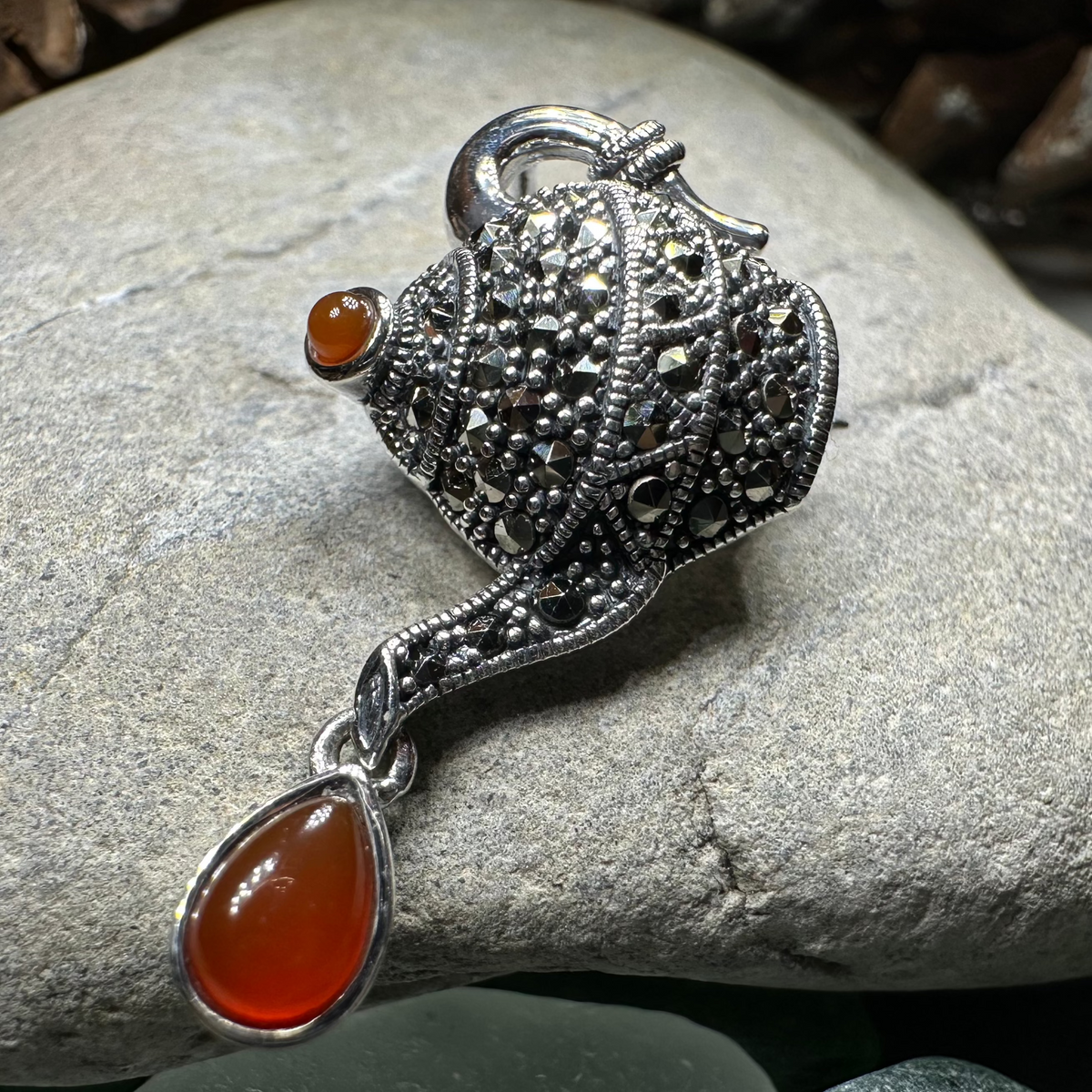 Spot of Tea Teapot Brooch in Sterling Silver | Brooch | Wiccan Center