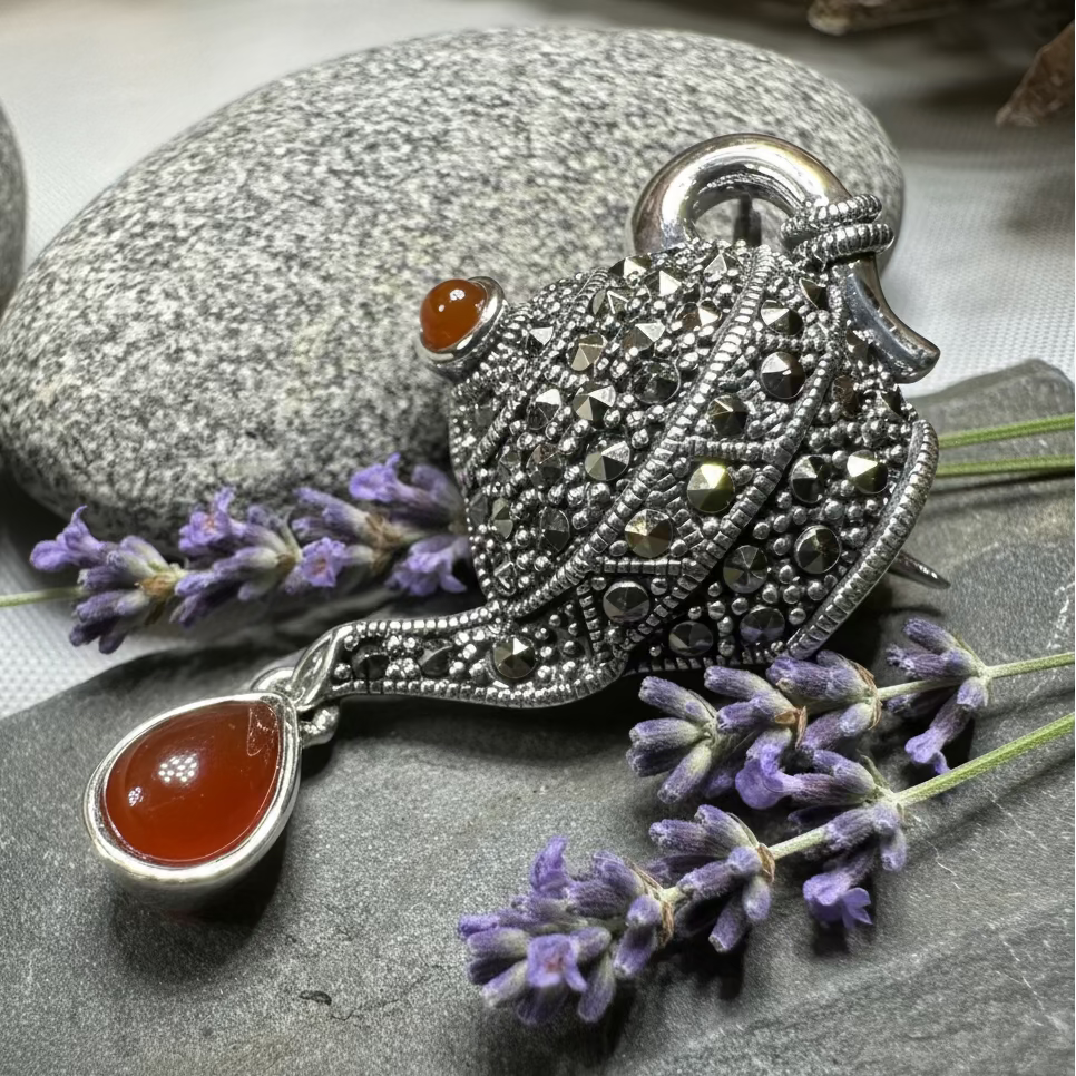 Spot of Tea Teapot Brooch in Sterling Silver | Brooch | Wiccan Center