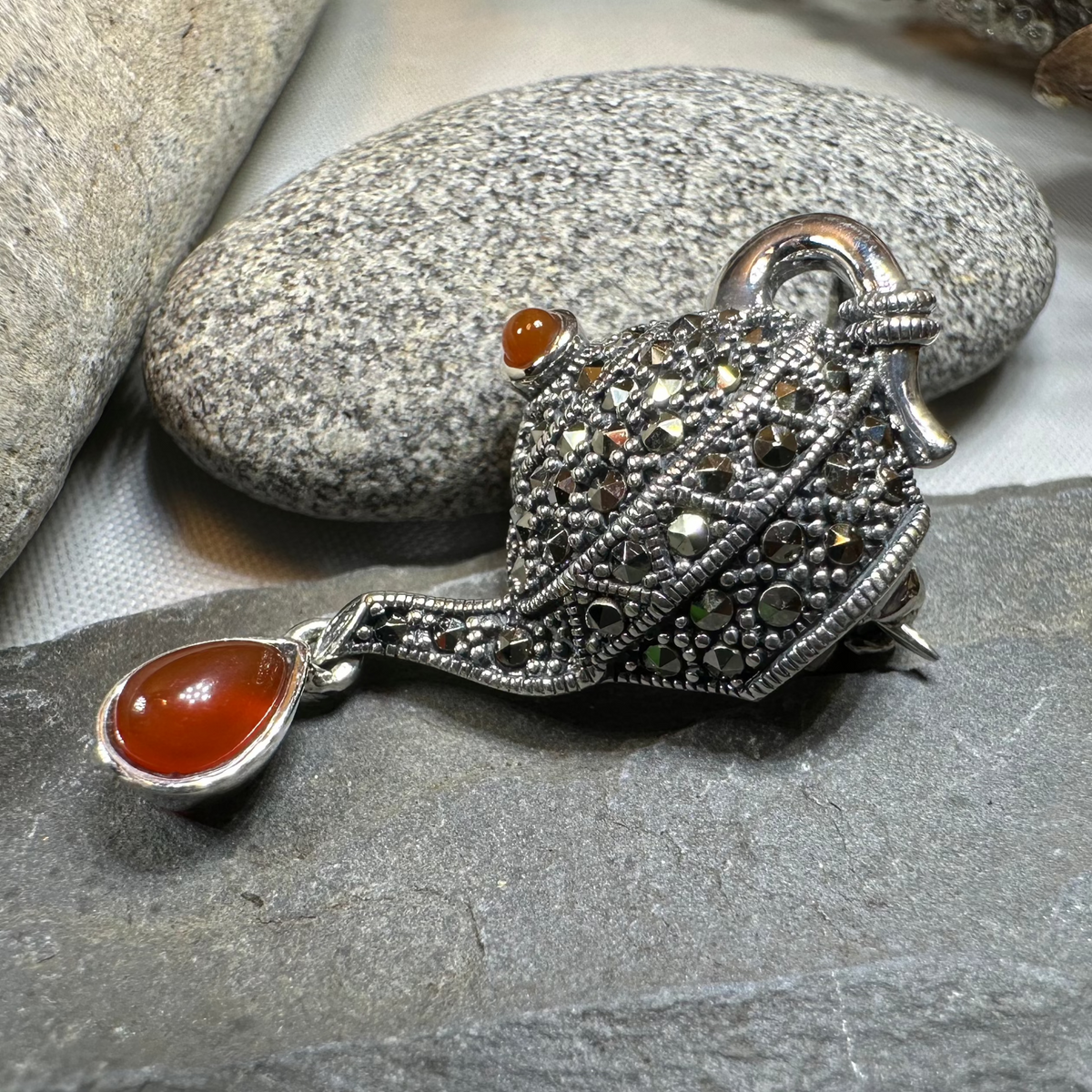 Spot of Tea Teapot Brooch in Sterling Silver | Brooch | Wiccan Center