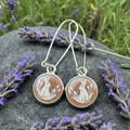 Spring Blossom Rabbit Art Earrings - Handmade in the U.S.A. | Dangle Earrings | Wiccan Center