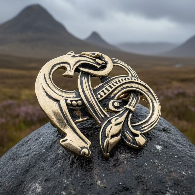 Bronze Viking Dragon Brooch - Bronze Historical Reproduction Pin | Brooch | Wiccan Center