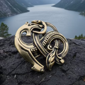 Bronze Viking Dragon Brooch - Bronze Historical Reproduction Pin | Brooch | Wiccan Center