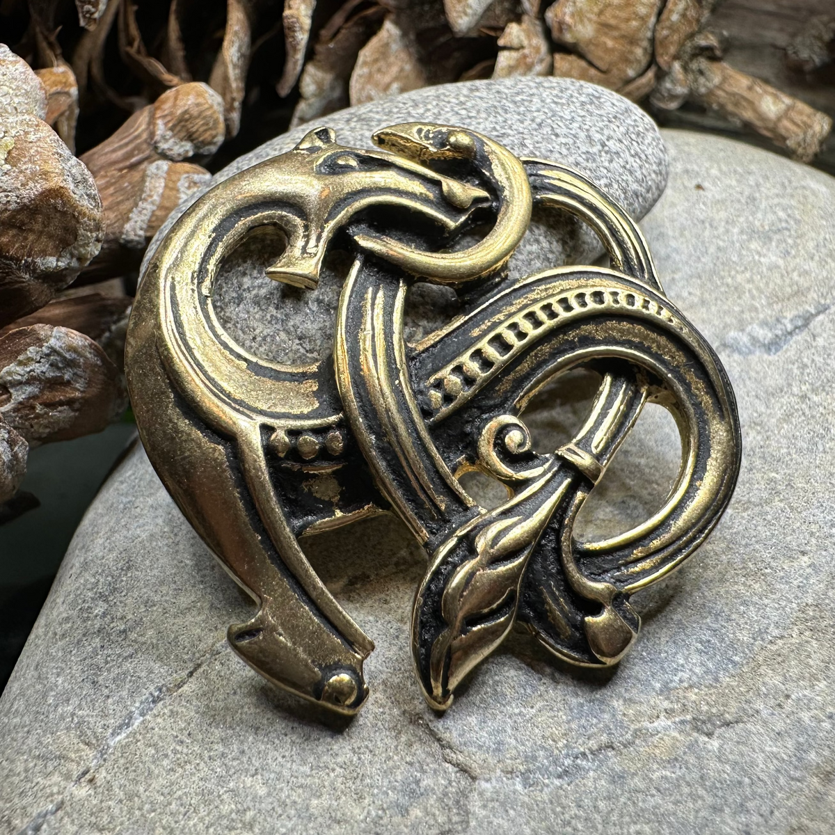 Bronze Viking Dragon Brooch - Bronze Historical Reproduction Pin | Brooch | Wiccan Center