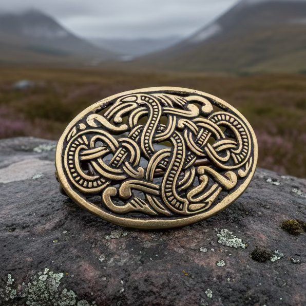Bronze Atli Viking Brooch - Bronze Historical Reproduction Pin | Brooch | Wiccan Center