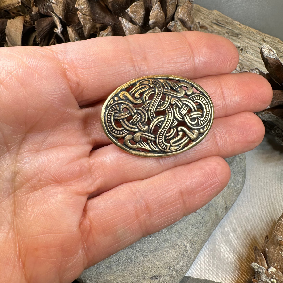Bronze Atli Viking Brooch - Bronze Historical Reproduction Pin | Brooch | Wiccan Center