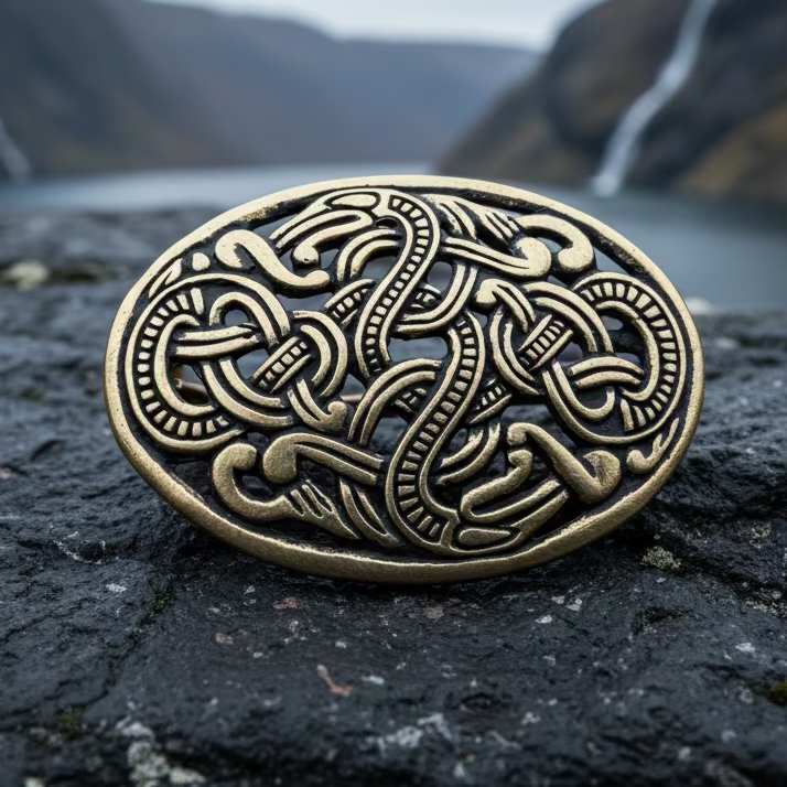 Bronze Atli Viking Brooch - Bronze Historical Reproduction Pin | Brooch | Wiccan Center