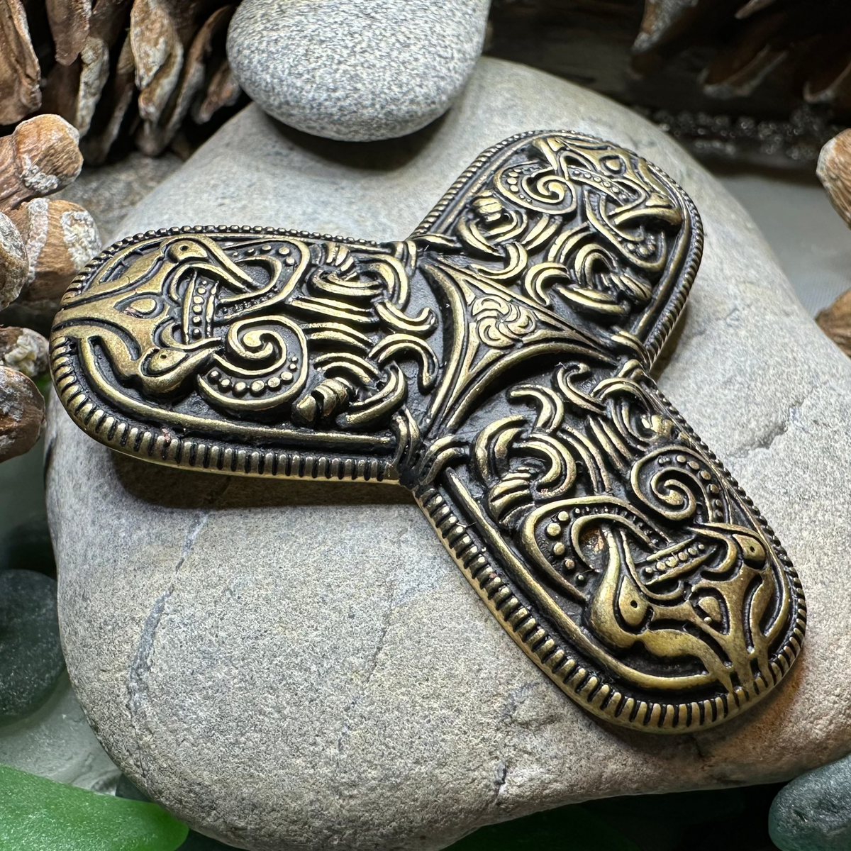 Large Upland Viking Trefoil Brooch - Bronze Historical Reproduction Pin | Brooch | Wiccan Center