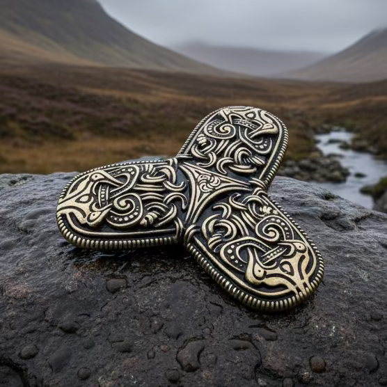 Large Upland Viking Trefoil Brooch - Bronze Historical Reproduction Pin | Brooch | Wiccan Center