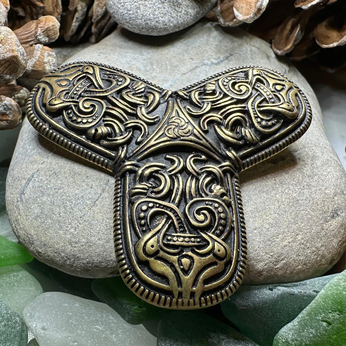 Large Upland Viking Trefoil Brooch - Bronze Historical Reproduction Pin | Brooch | Wiccan Center