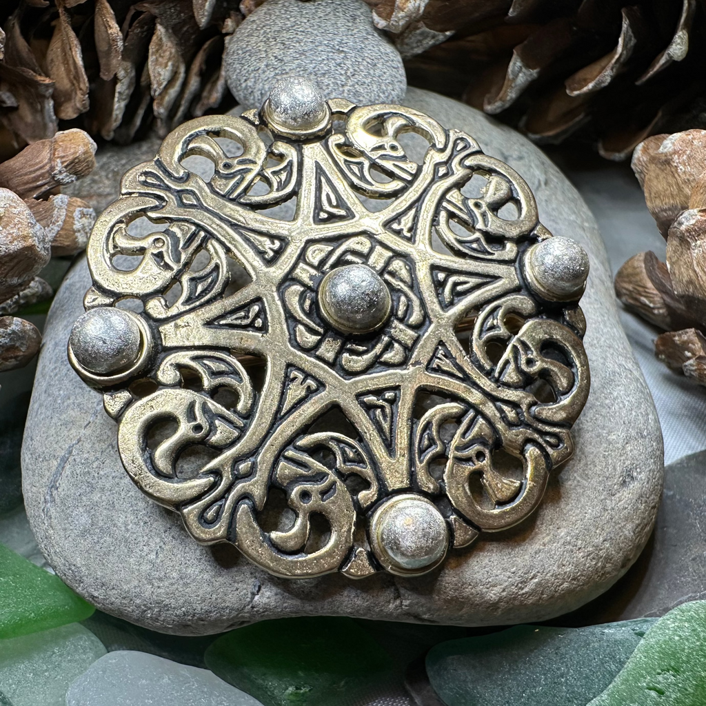 Large Trewhiddle Celtic Medieval Brooch - Bronze Historical Reproduction Pin | Brooch | Wiccan Center