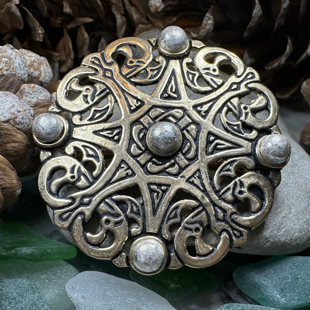 Large Trewhiddle Celtic Medieval Brooch - Bronze Historical Reproduction Pin | Brooch | Wiccan Center