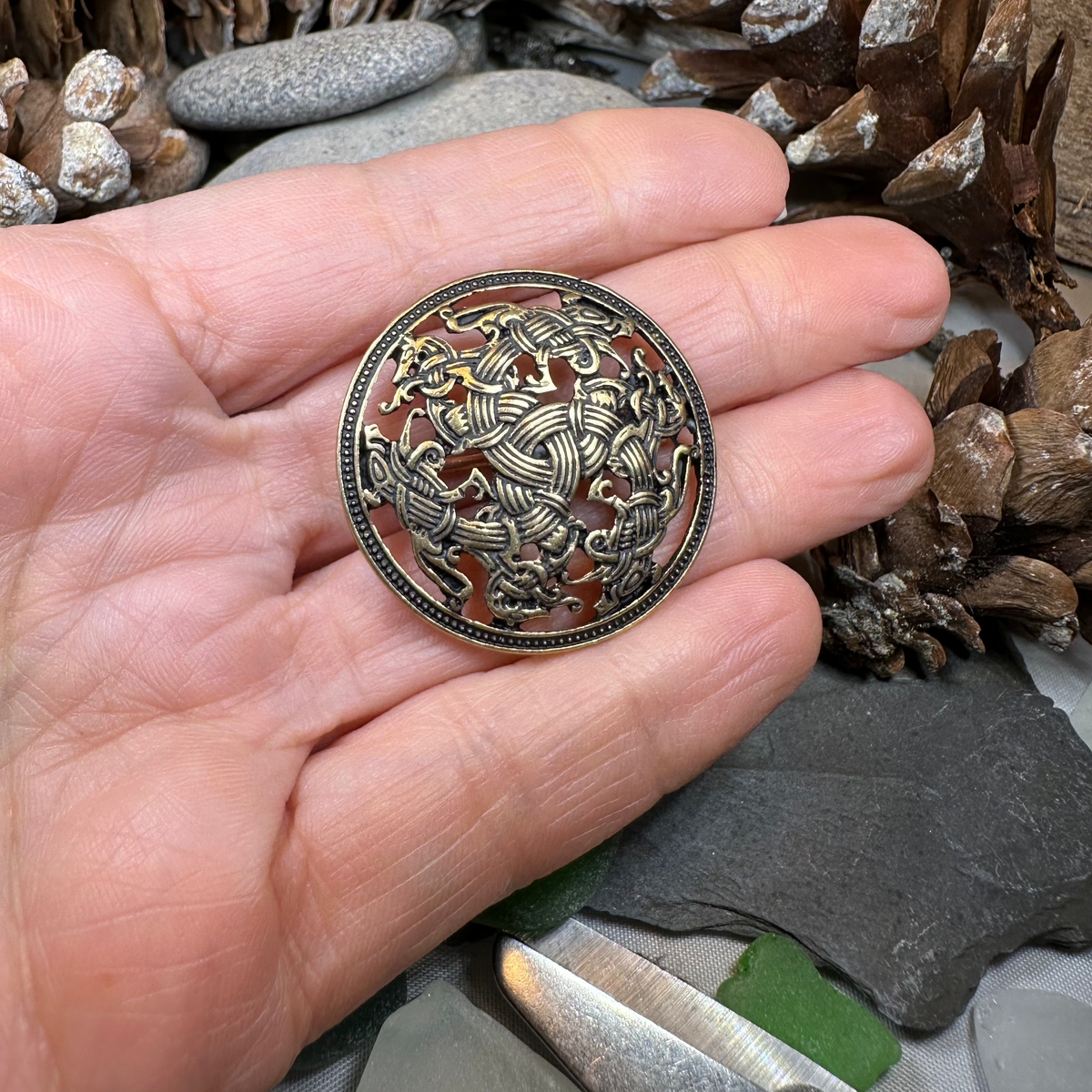 Ringerike Viking Brooch - Bronze Historical Reproduction Pin | Brooch | Wiccan Center