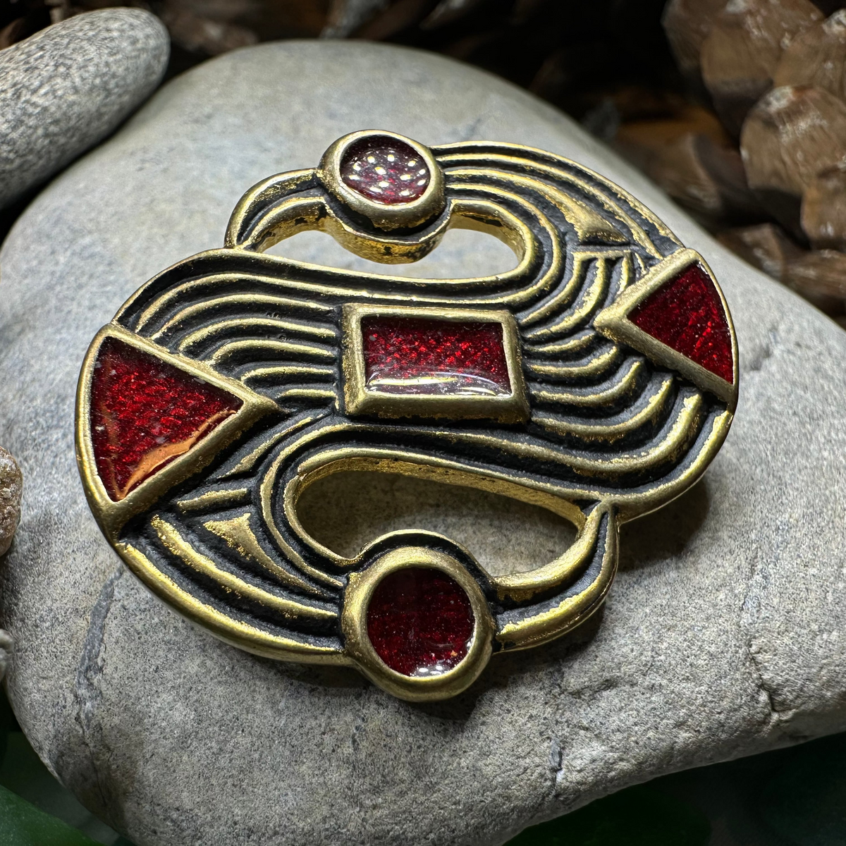 Medieval Merovingian S-Brooch - Bronze Historical Reproduction Pin | Brooch | Wiccan Center