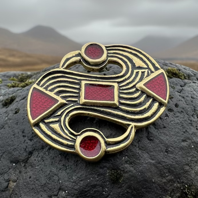 Medieval Merovingian S-Brooch - Bronze Historical Reproduction Pin | Brooch | Wiccan Center