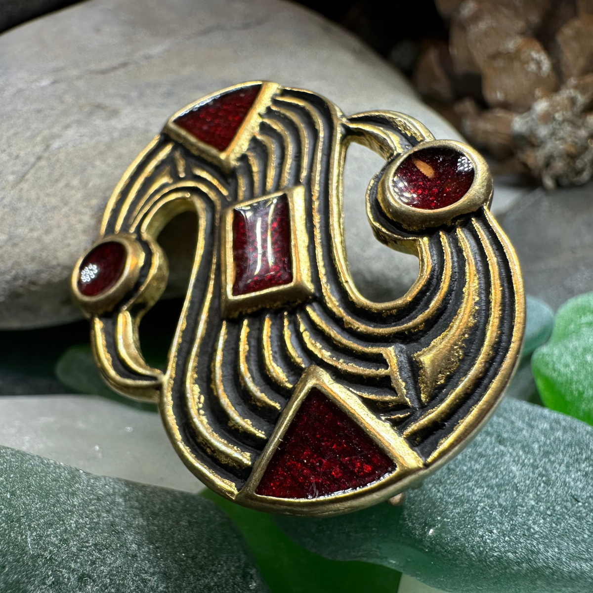Medieval Merovingian S-Brooch - Bronze Historical Reproduction Pin | Brooch | Wiccan Center